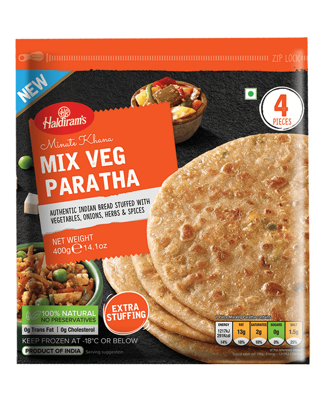 Haldiram's Mix Veg Paratha 400g